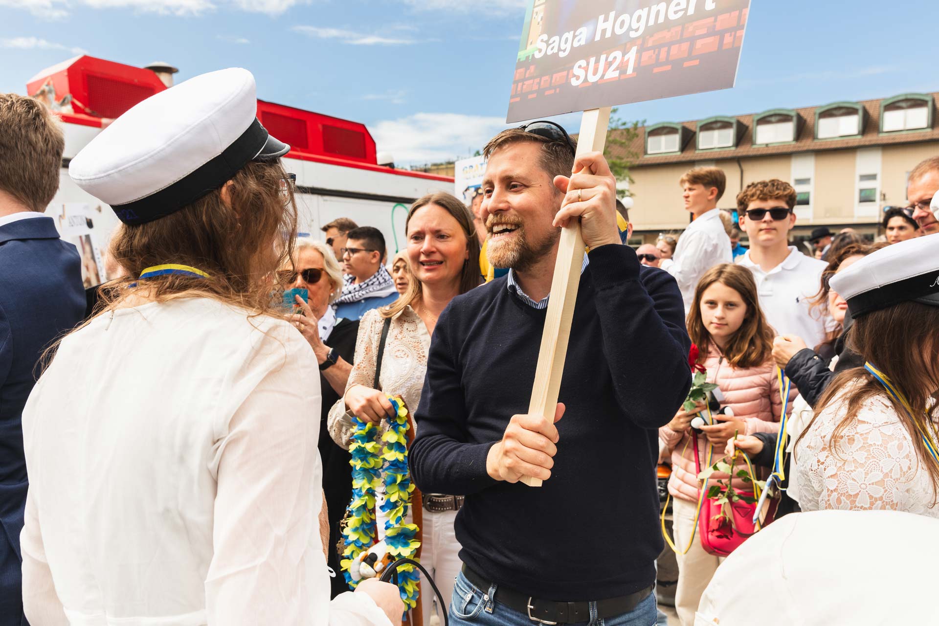 Fotograf på studenten som fångar utspringet i bild.
