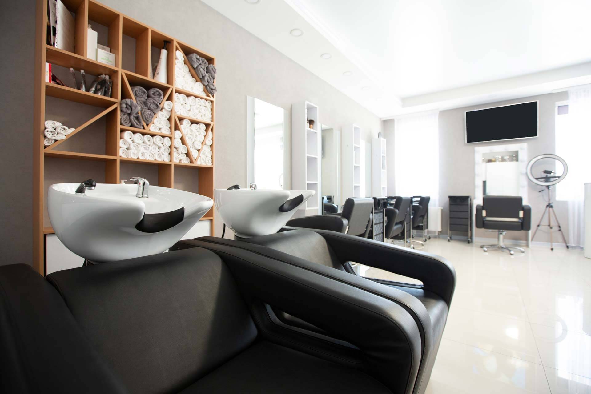 Fotografering i en frisörsalong.