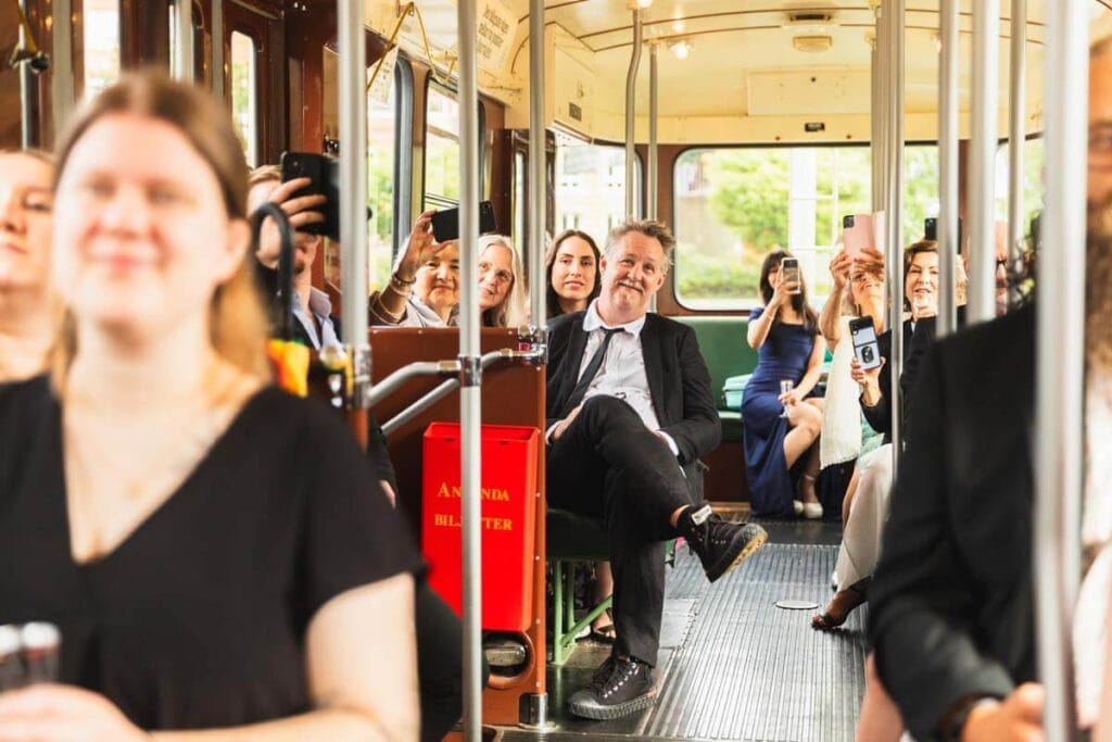 Spårvagnsbröllop i Göteborg.