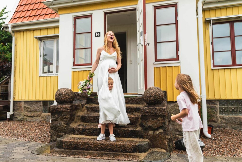 Bröllopsfotograf i Göteborg som fångat bild på bruden med brudnäbb